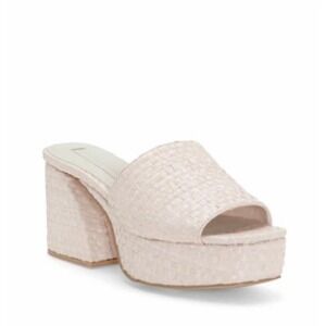 Vince Camuto Cream Woven Mules